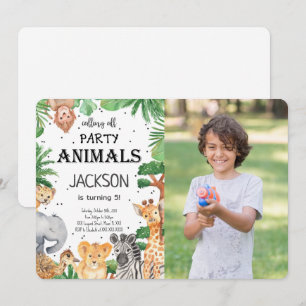 Convite de Foto Safari de Animais Editável