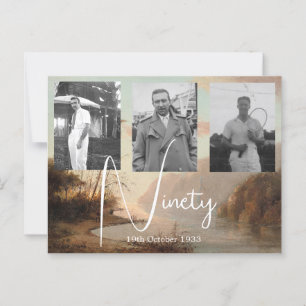 Convite de Foto Tropical para Aniversário de 90 An