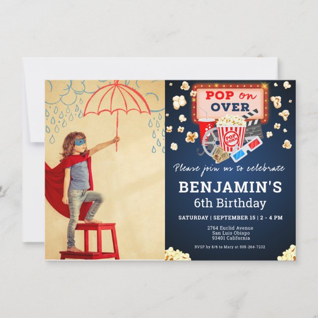 Convite de Fotografia de Aniversário da Noite de F (Frente)