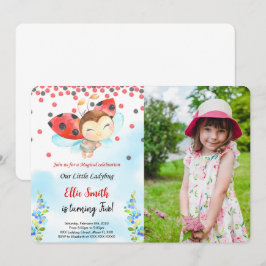 Convite de Fotografia de Aniversário para Ladybug