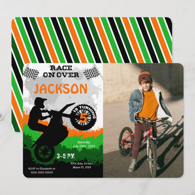 Convite de Fotografia de Bike (Frente/Verso)