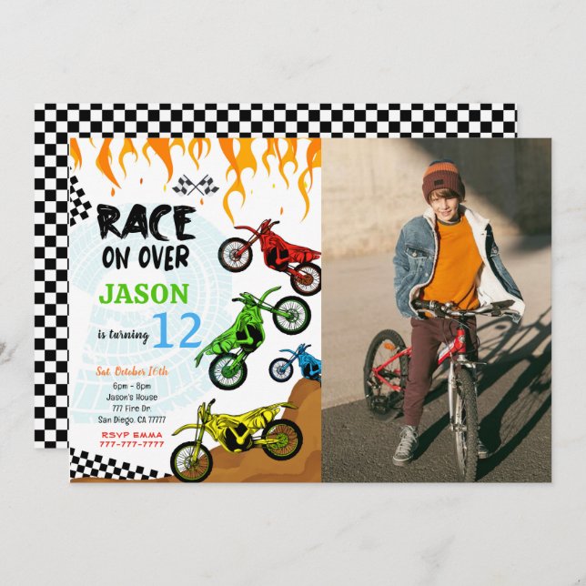 Convite de Fotografia de Bike Editável (Frente/Verso)
