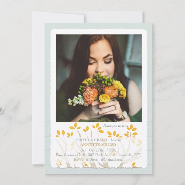 Convite de Fotografia de Branch de Outono (Frente)