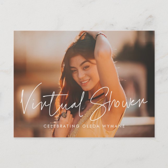 Convite de fotografia de chá Virtual minimalista m (Frente)