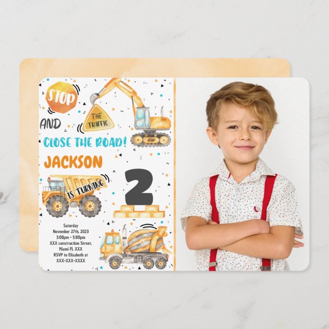 Convite de Fotografia de Construção (Frente/Verso)