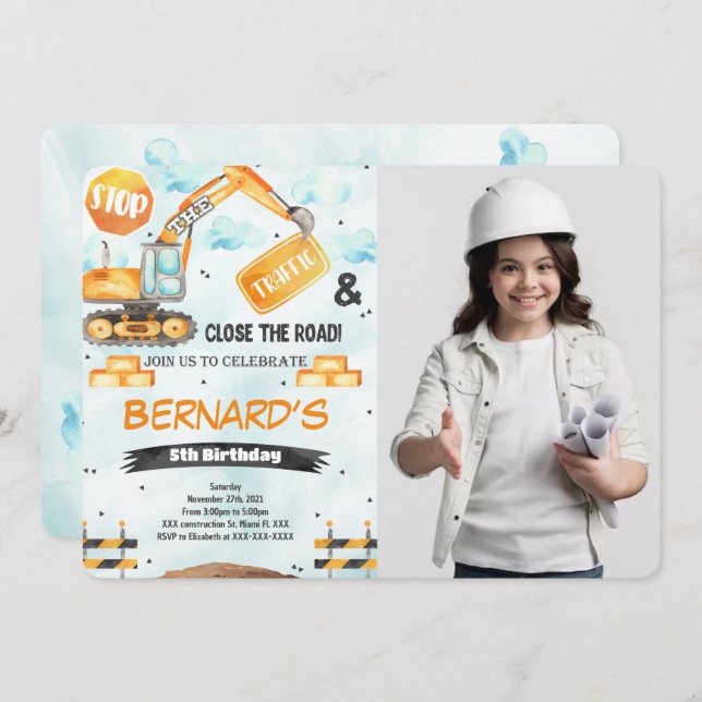 Convite de Fotografia de Construção (Frente/Verso)