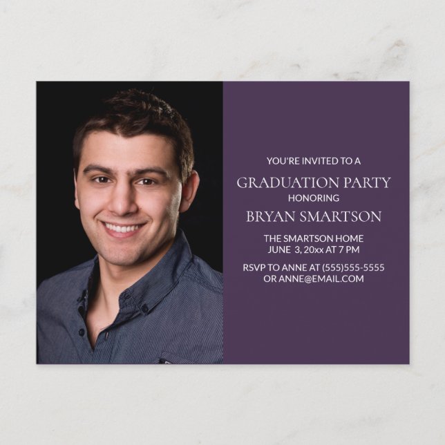 Convite de Fotografia de Festa de formatura Roxa B (Frente)