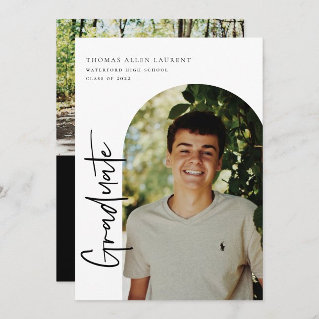 Convite de Fotografia de Quadro Arranjado para Gra (Frente/Verso)