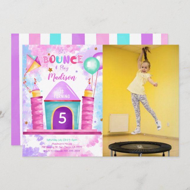 Convite de Fotografia de Salto Editável (Frente/Verso)