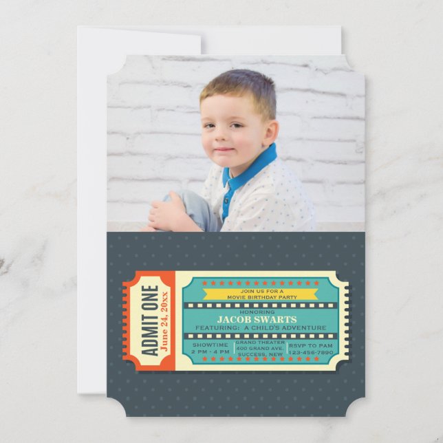 Convite de Fotografia de Tíquete de Filme (Frente)