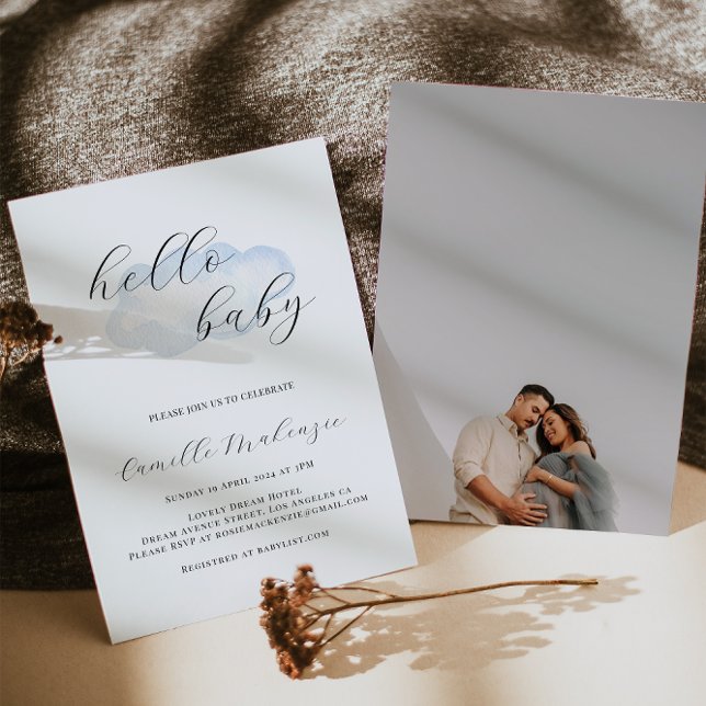 Convite de Fotografia do Chá de fraldas de Nuvem A (Criador carregado)