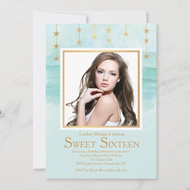 Convite de Fotografia em Estrela brilhante (Frente)