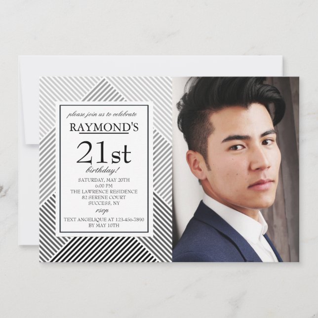 Convite de Fotografia Geométrica de Fundo (Frente)