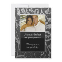 Convite de Fotografia para Damasco Preto e Silver