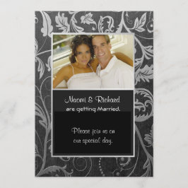 Convite de Fotografia para Damasco Preto e Silver