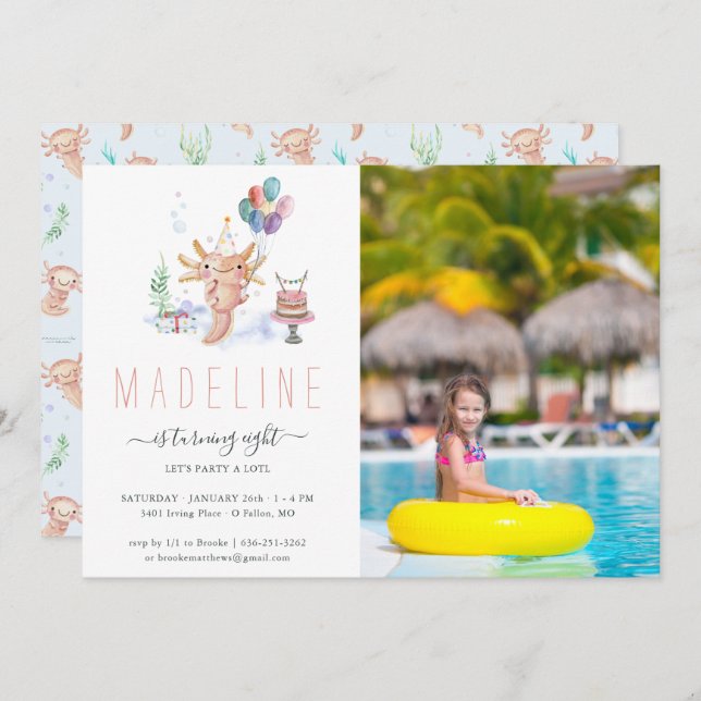 Convite de Fotografia para Festa de aniversário Ax (Frente/Verso)