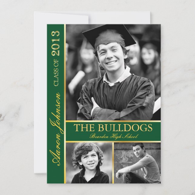 Convite de Fotografia Verde e Dourado para Hunter  (Frente)