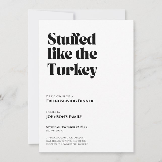 Convite de Friendsgiving (Frente)