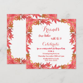 Convite de Friendsgiving Outono Folhas de Bordo