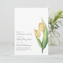 Convite de Funeral Celebração de Vida de Tulipa