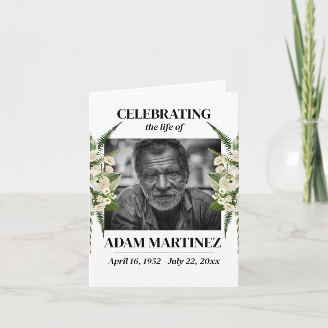 Convite De Funeral Celebração De Vida Floral (Frente)