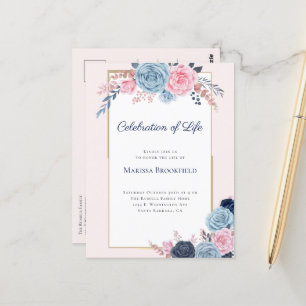 Convite de Funeral Floral para Celebração da Vida