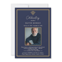 Convite de Funeral Personalizado Old Money Azul Ma