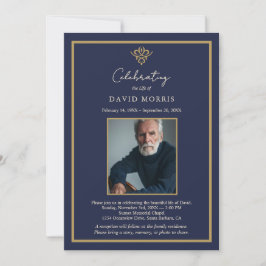 Convite de Funeral Personalizado Old Money Azul Ma