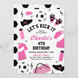 Convite De Futebol Rosa | Convites de festas de fu