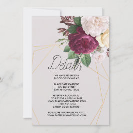 Convite de gabinete geométrico do ouro Elegante