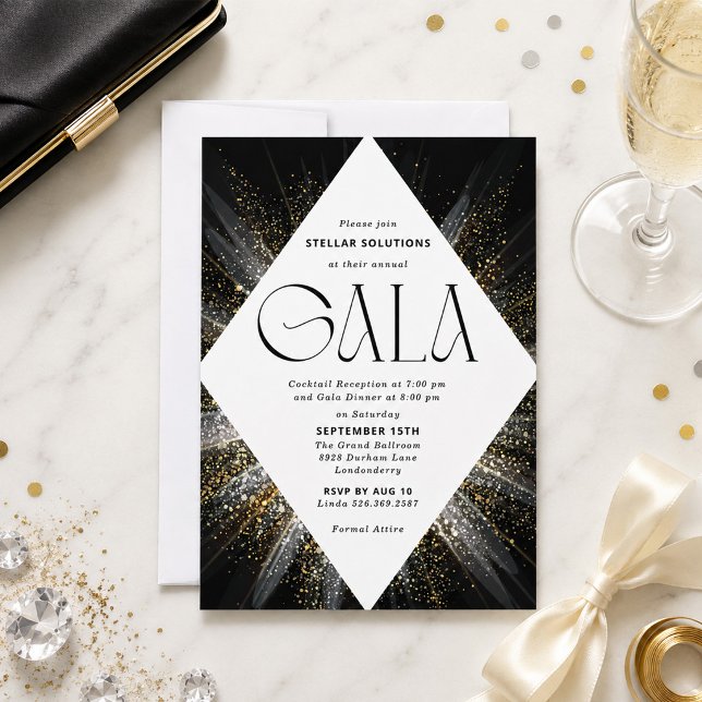 Convite de Gala Black Tie Brilho (Criador carregado)