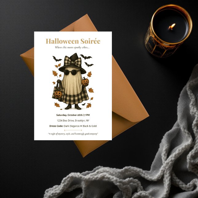 Convite de Gala de Halloween Dark Elegance | Assus (Criador carregado)