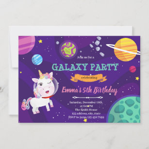 Convite de galáxia espacial Unicórn