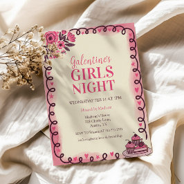 Convite de Galentine com Borda de Enfeites