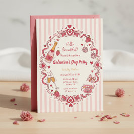 Convite de Galentine com Listras Retrô