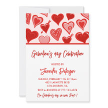 Convite de Galentines Brunch rosa e vermelho Amiga