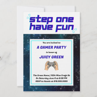 Convite de Gamer Legal para Garotos
