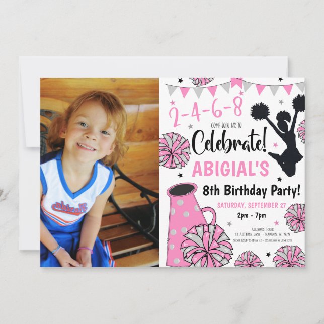 Convite de Garota Cheerleader (Frente)