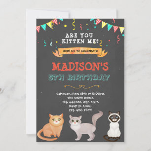 Convite de gatinho de gato de estimação bonito