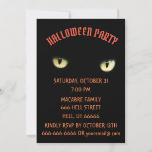 CONVITE DE GATO NEGRO DO PARTIDO HALLOWEEN