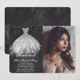 Convite de Giz de Diamante de Vestido de Brilho de