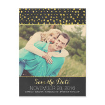 convite de glitter confete quadro-negro foto save 