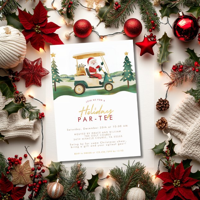 Convite de Golfe de Natal Festa de Golfe Par-tee (Criador carregado)
