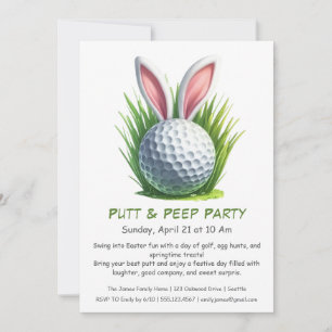 Convite de Golfe de Páscoa da Festa Putt & Peep