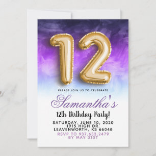 Convite de Gradação de Aniversário de 12