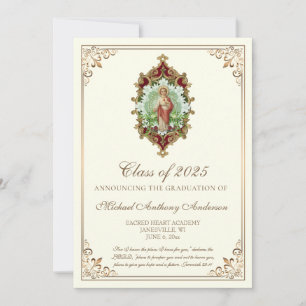 Convite de Graduação Católico Elegante Jesus