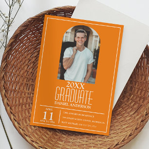 Convite de Graduação com Foto de Arco Elegante