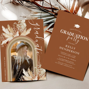 Convite de Graduação com Foto de Grama Pampas Boho