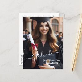 Convite de Graduação com Foto em Script Espanhol S