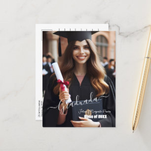 Convite de Graduação com Foto em Script Espanhol S